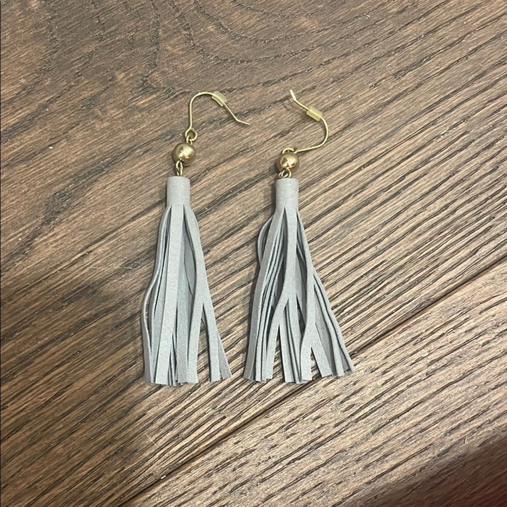 Gray Tassel Earrings